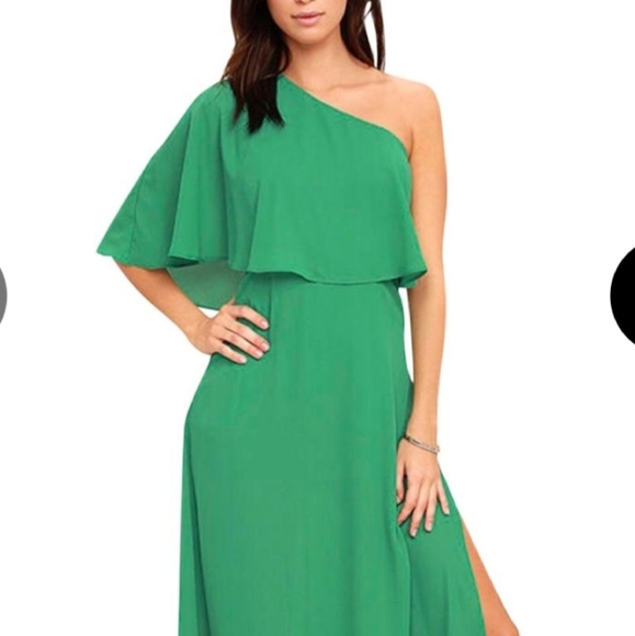Lulus Dresses & Skirts - LULU'S INE SHOULDER GREEN FORMAL DRESS